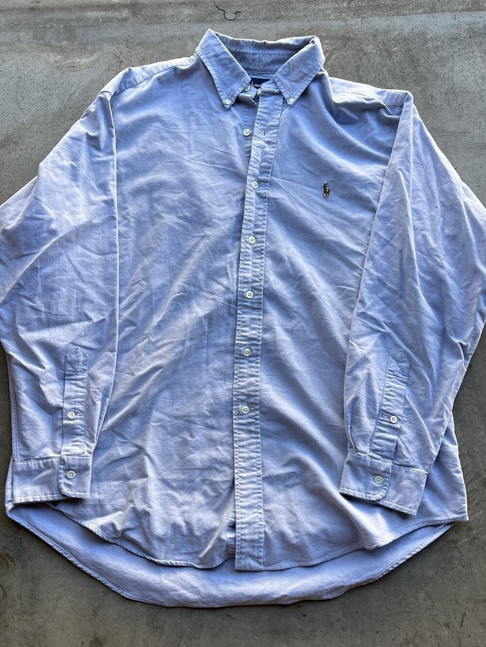 Vintage Mens Ralph Lauren Classic Fit Button Down Shirt Size L LS Long Sleeve
